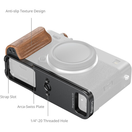 SmallRig 5985 - montażowa płytka L-kształtna z drewnianym uchwytem do FUJIFILM X-E5
